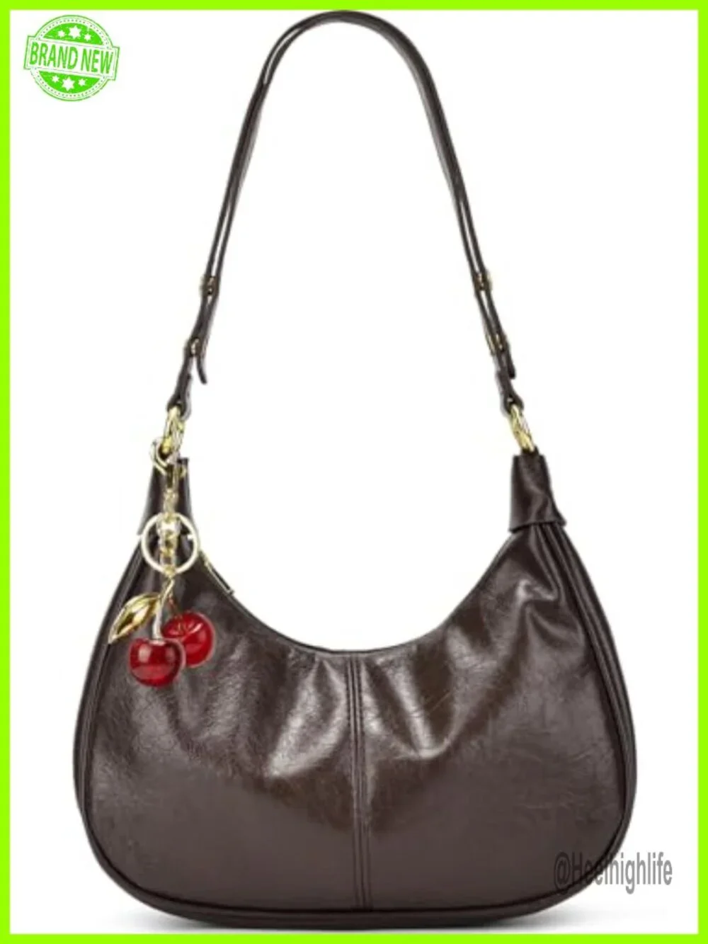 Small Hobo Bag Crescent Shaped Shoulder Bag Crossbody Purse Faux Leather